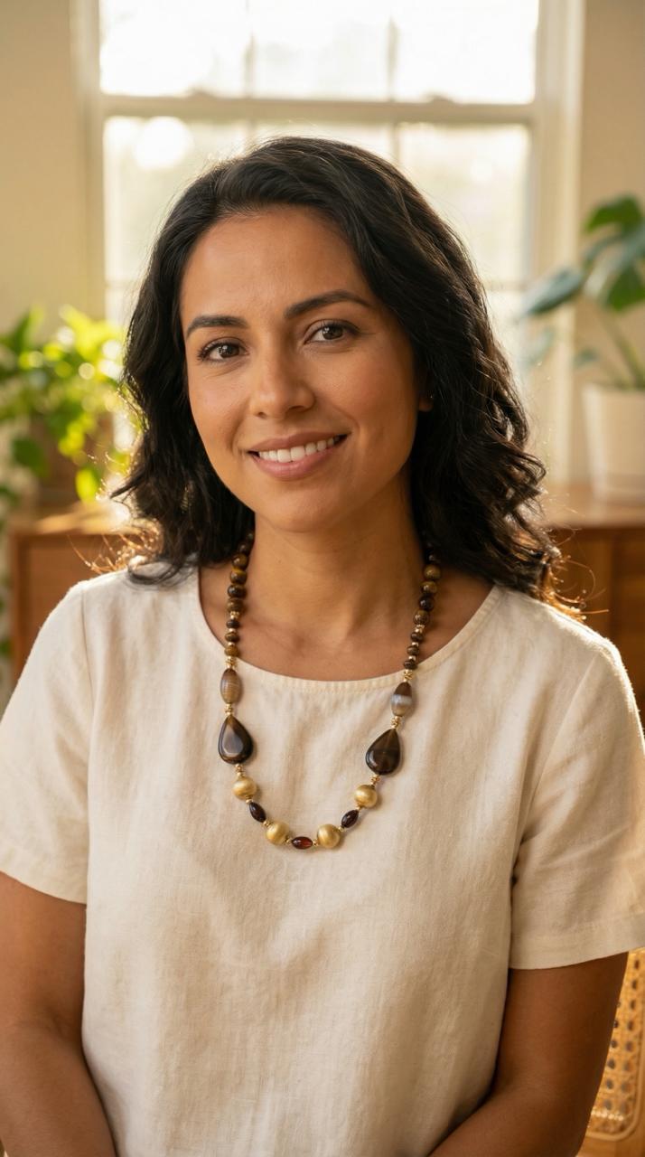 Collar Piedras Tierra con Detalles Dorados