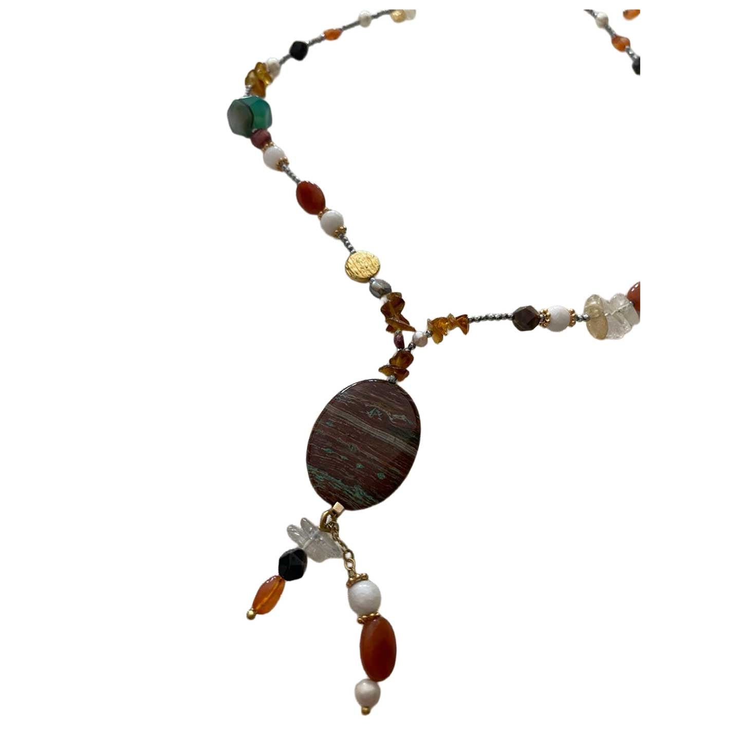 Collar Perlas Caramelo