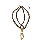 Collar Doble de Piedras Naturales en Tonos Café