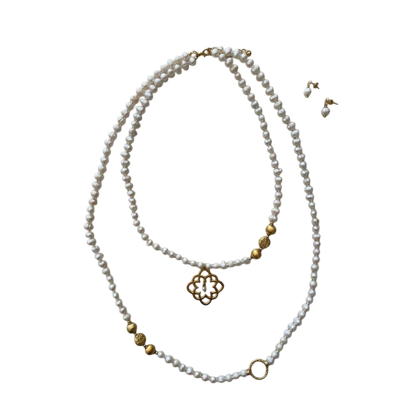 Collar Perlas Blanco Hielo